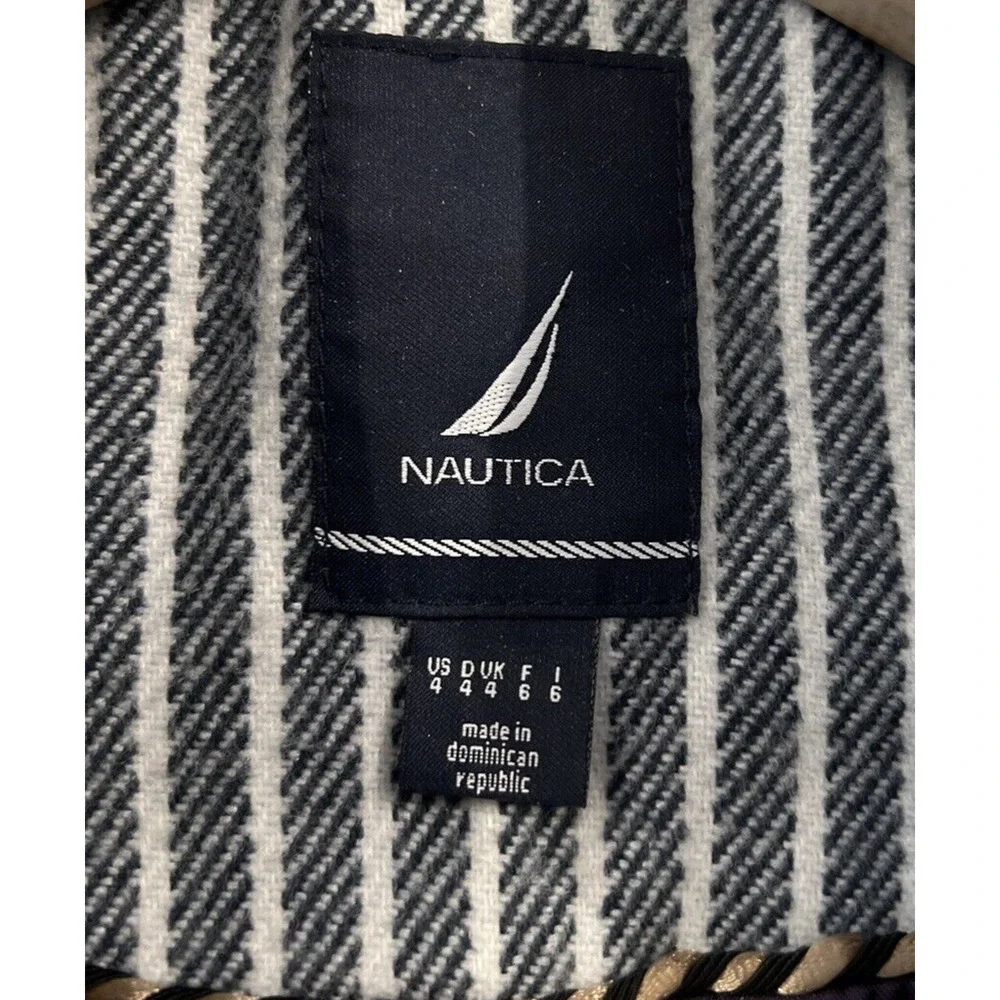 Nautica  SZ 4 Wool Blend Peacoat Black Anchor Silver Buttons Double Breasted